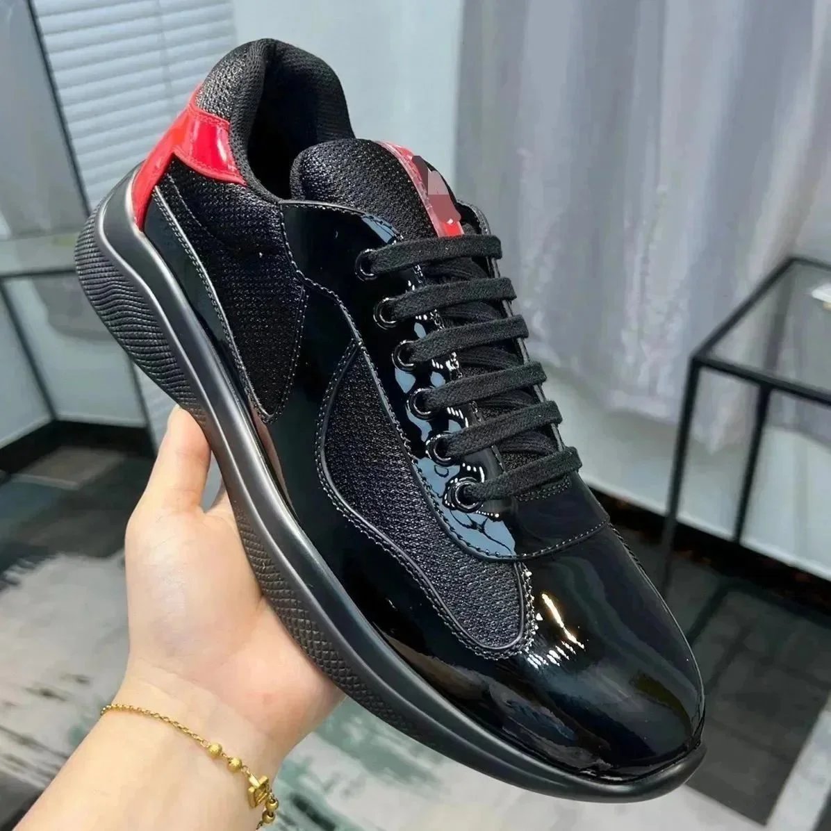 Prada America's Cup Patent Leather Sneakers