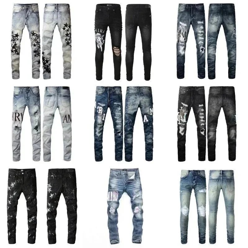 Top Quality Mens Light Blue Dark Gray Jeans
