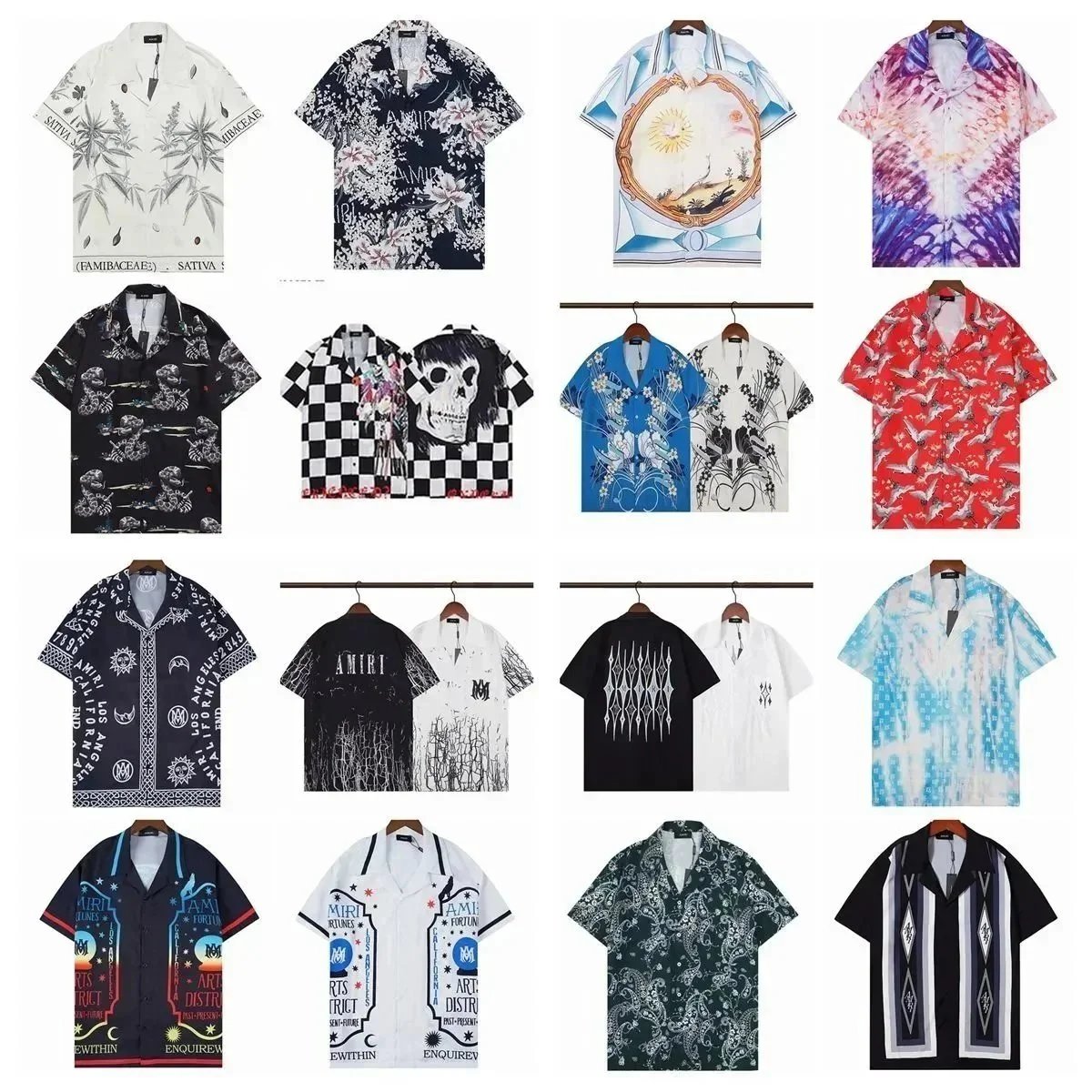 Amari Floral Print Button Up Shirt, Casual Hawaiian T-Shirt for Men and Women