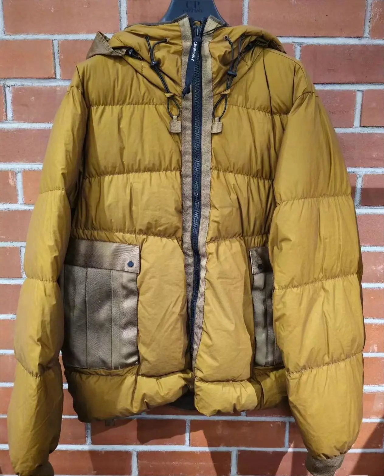 针织拼接羽绒服（90%白鸭绒）（预售）-黄色