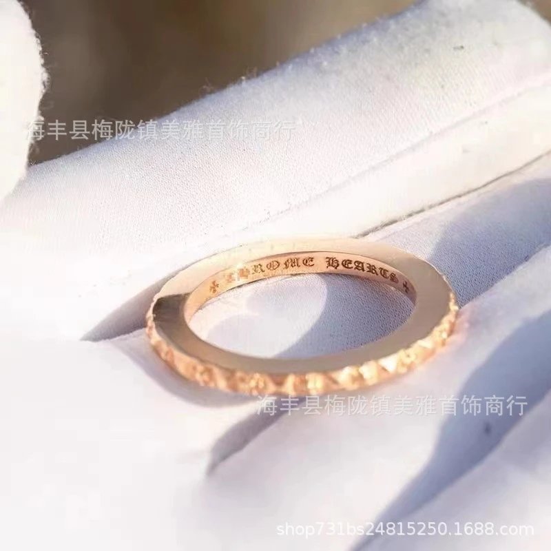 金色柳钉十字条戒