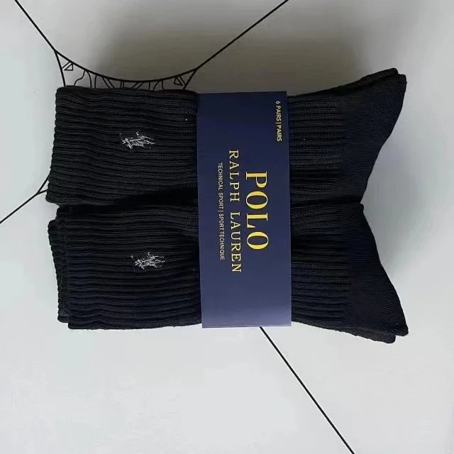 SIX PAIRS 黑色高筒【毛巾底】