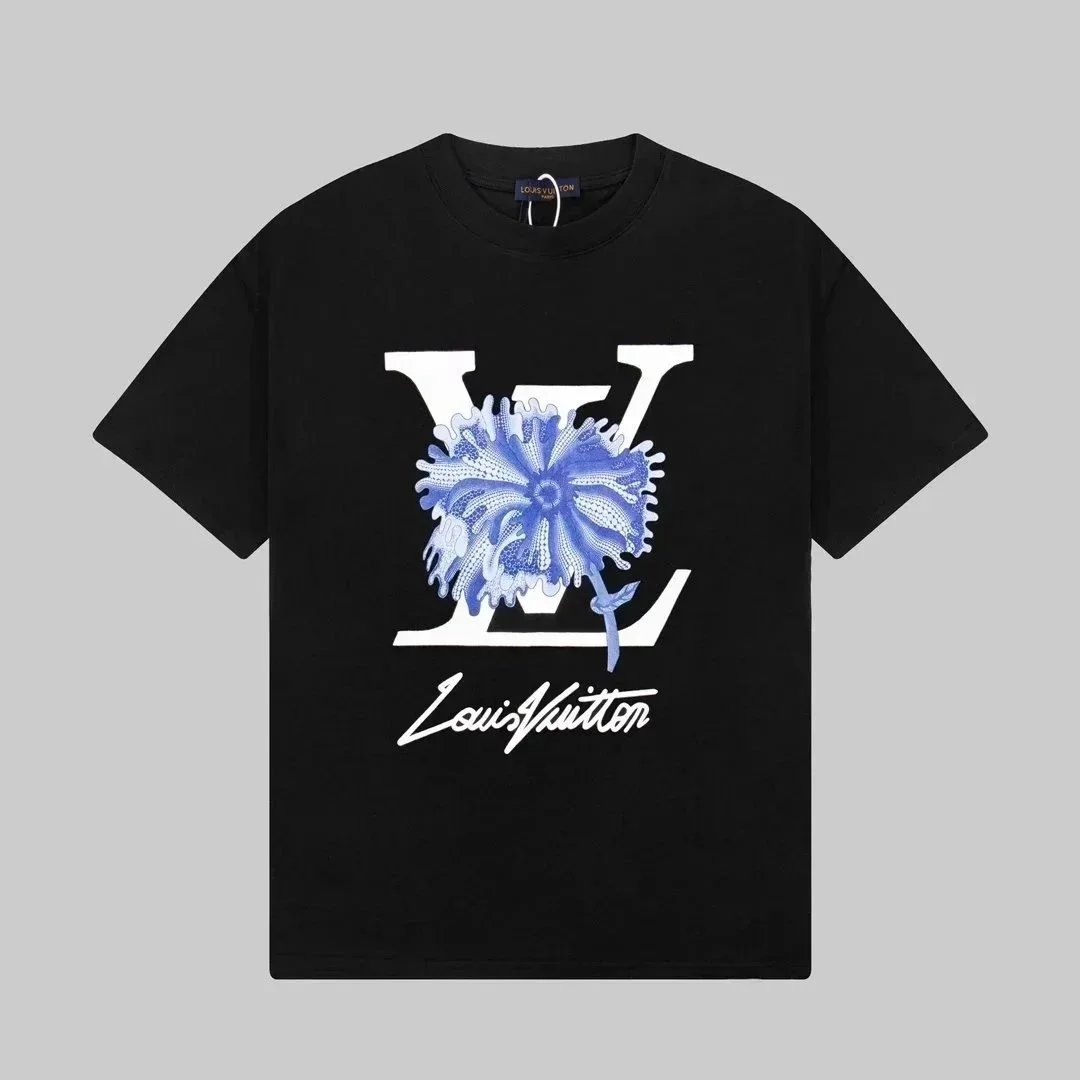 黑色蓝花标002