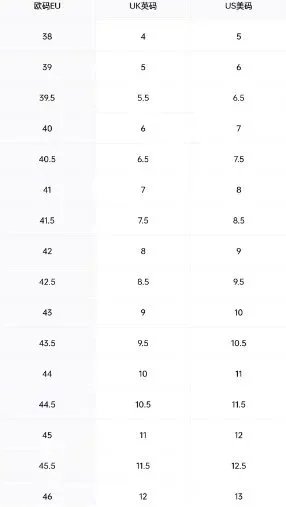 size chart