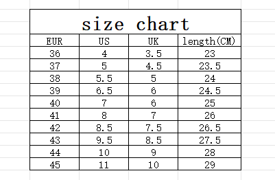 size chart