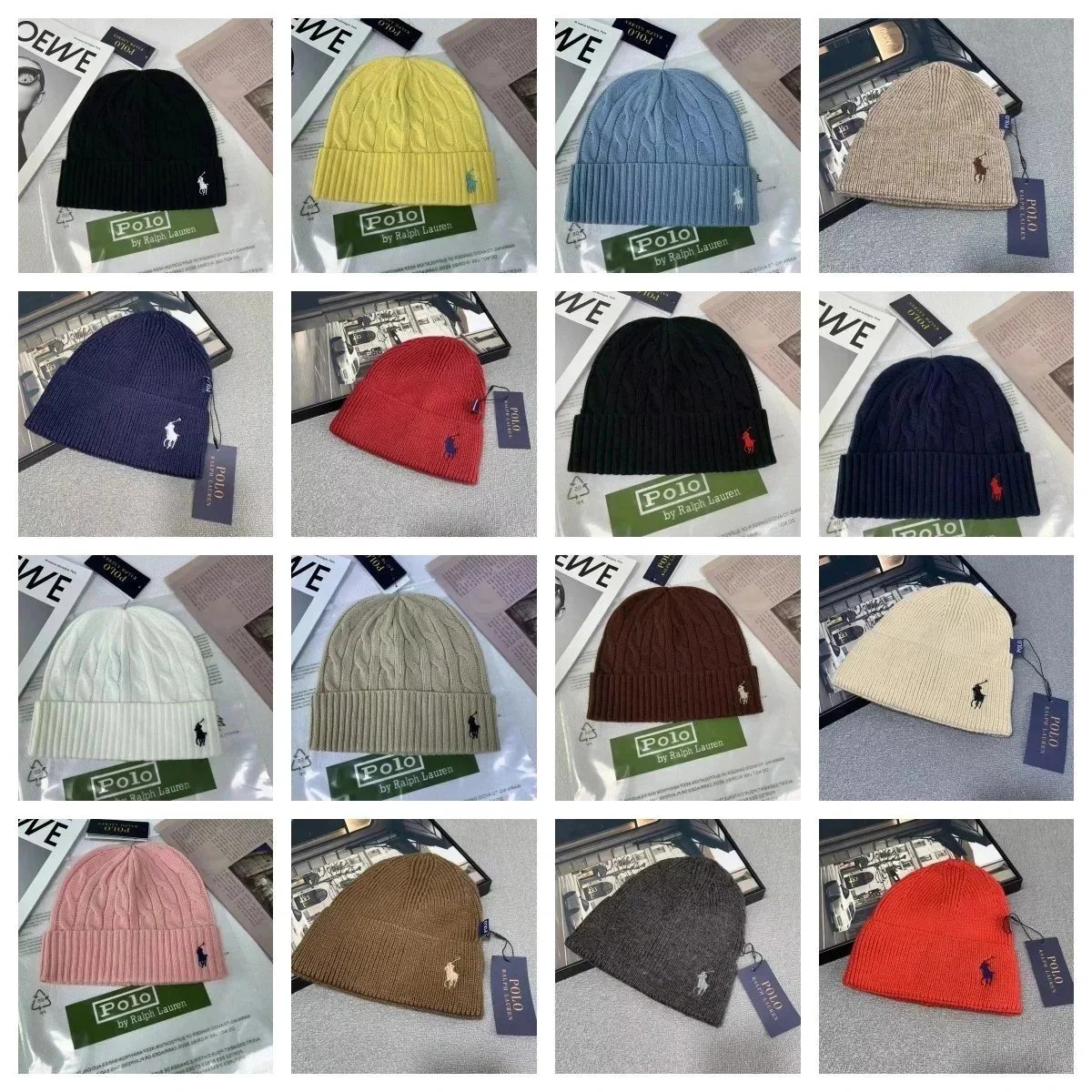 Polo by Ralph Lauren Knit Beanie Hat - Classic Logo Winter Headwear