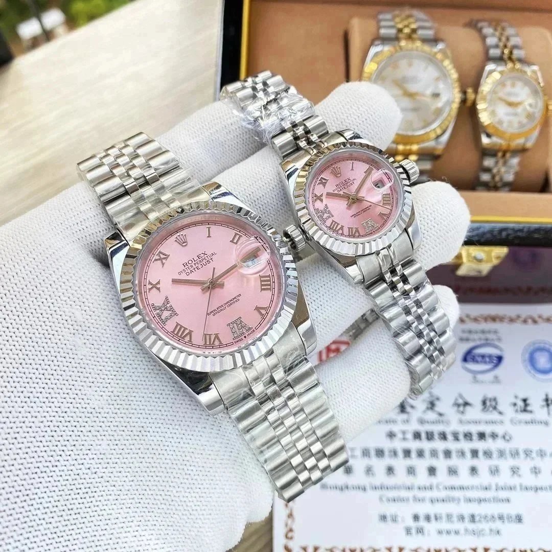 Rolex Oyster Perpetual Datejust Pink Dial Stainless Steel Watch