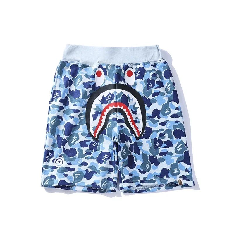 BAPE Shark Camo Print Swim Shorts Blue