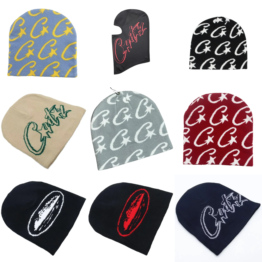 Critz Knit Beanie Hats with Logo Pattern for Men Women