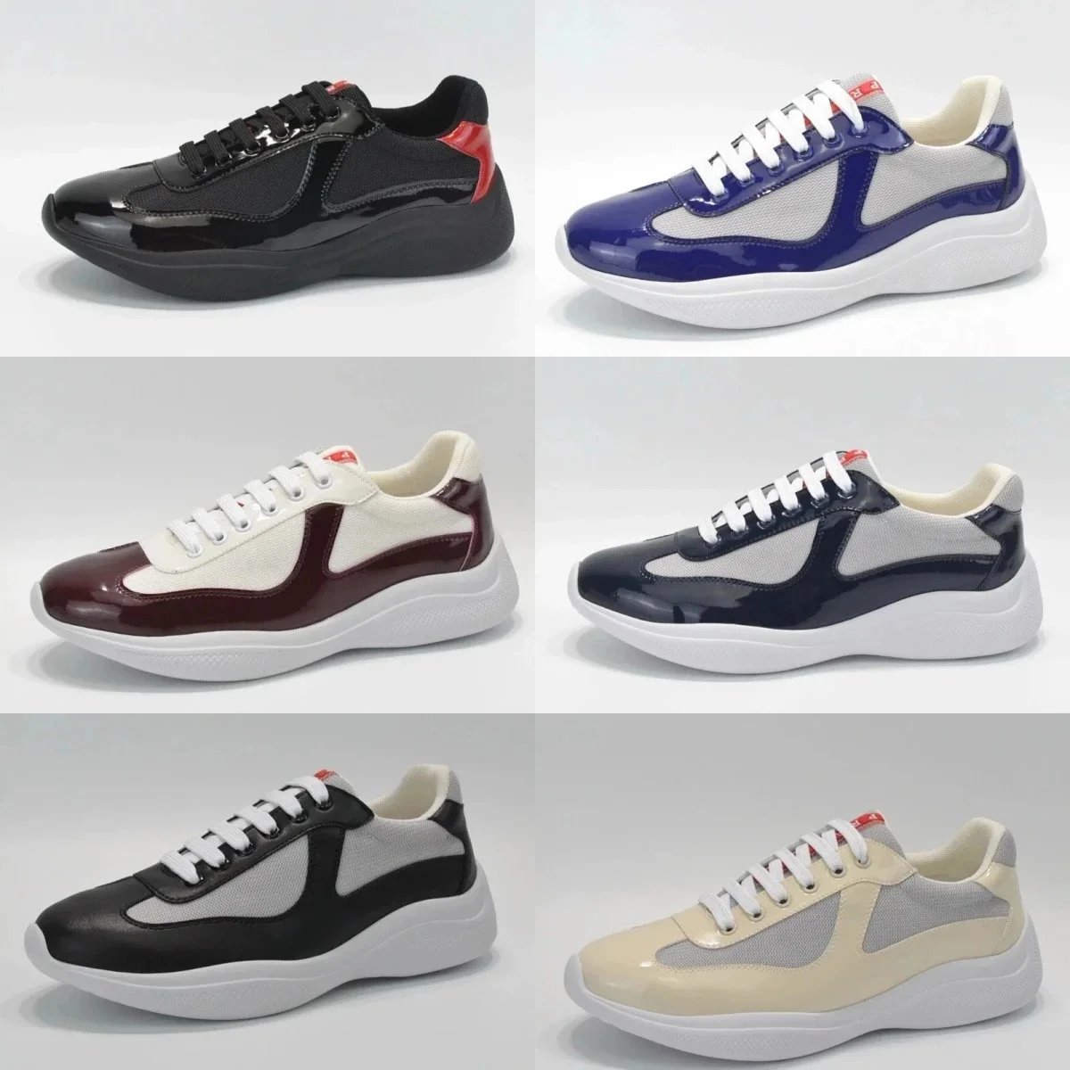 FILA Women's Fashion Sneakers with Patent Leather and Mesh Design