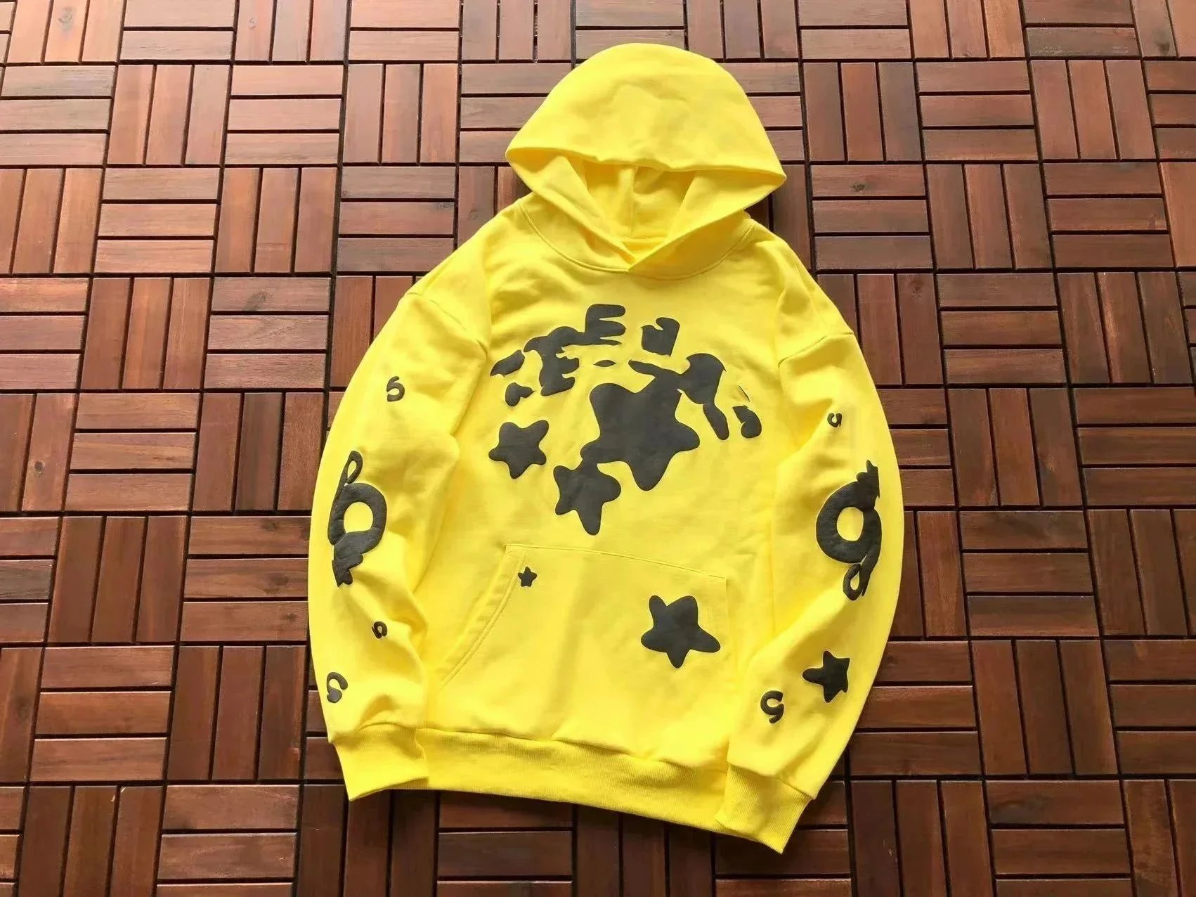 BAPE Yellow Star Logo Hoodie Men's Streetwear Sweatshirt
