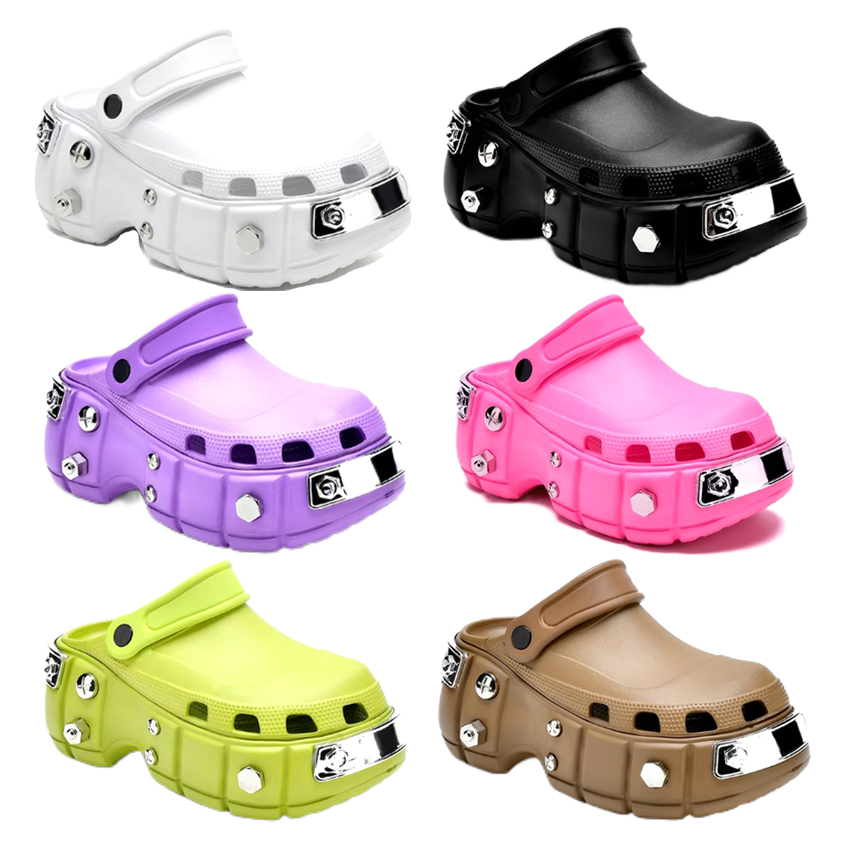 Studded Platform Croc Shoes for Women - Fashionable & Comfortable Clogs