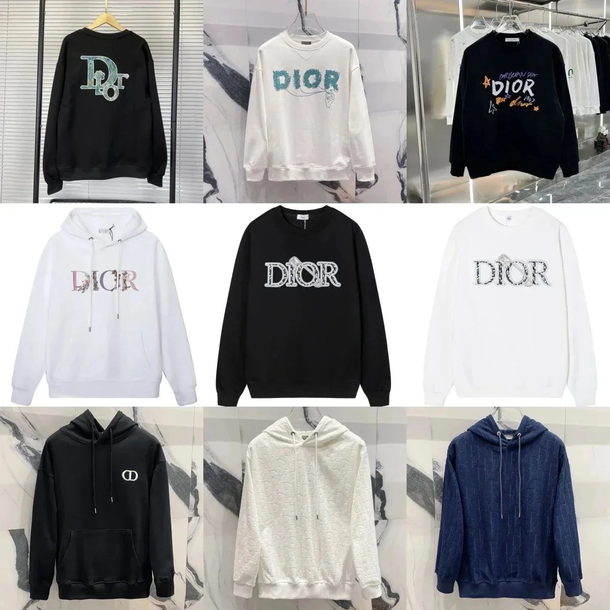 Dior Logo Sweatshirts and Hoodies for Men and Women