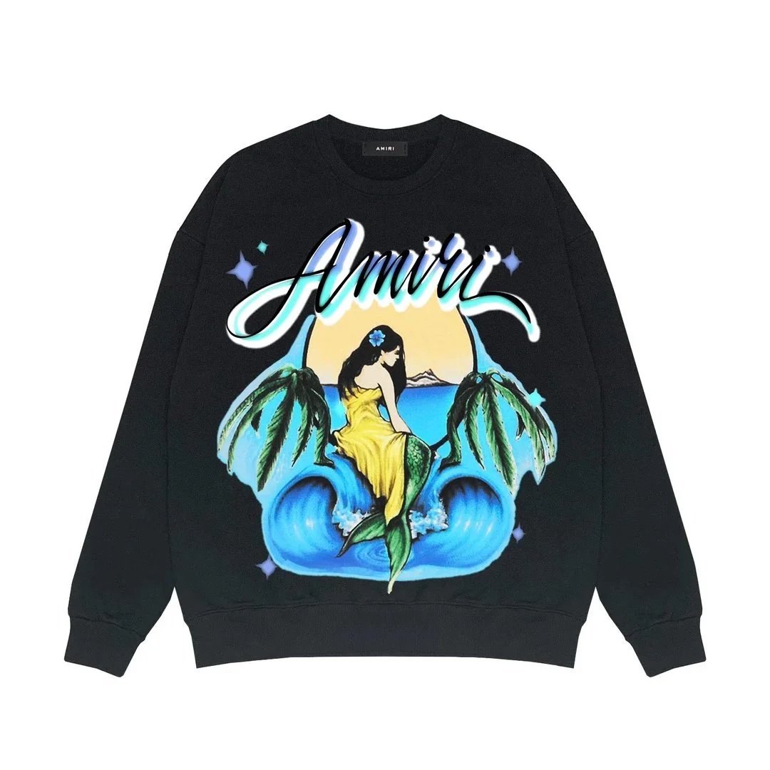 AMIRI Mermaid Graphic Sweatshirt Black