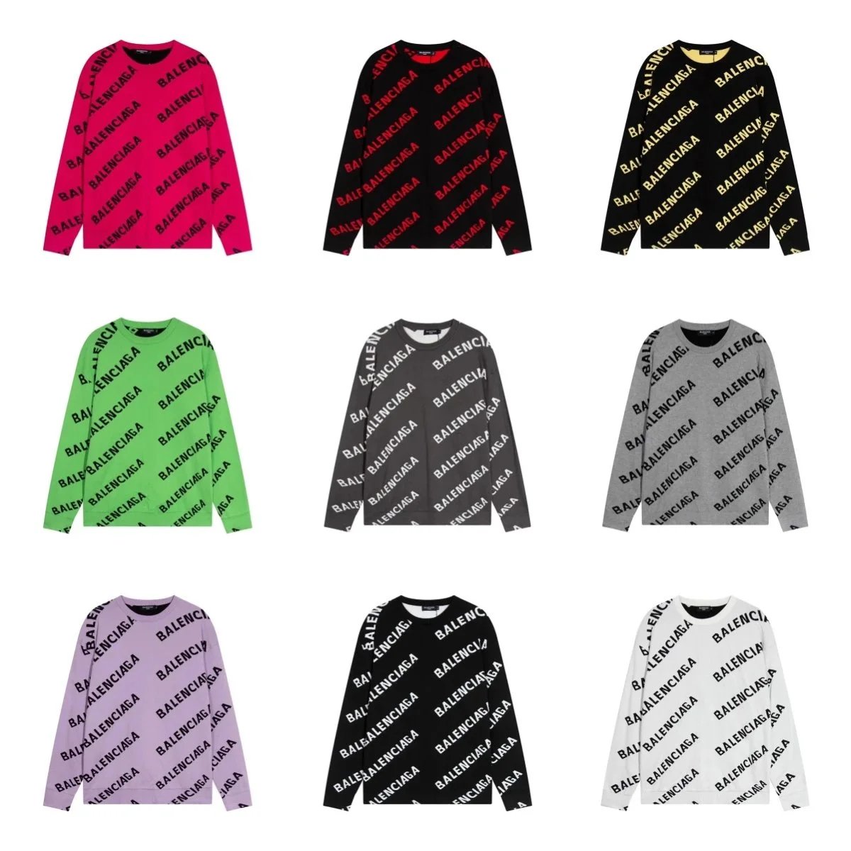 Balenciaga Logo Print Long Sleeve T-Shirt for Men and Women