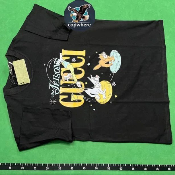 The Jetsons T-Shirt Black Cartoon Print Men's Casual Tee