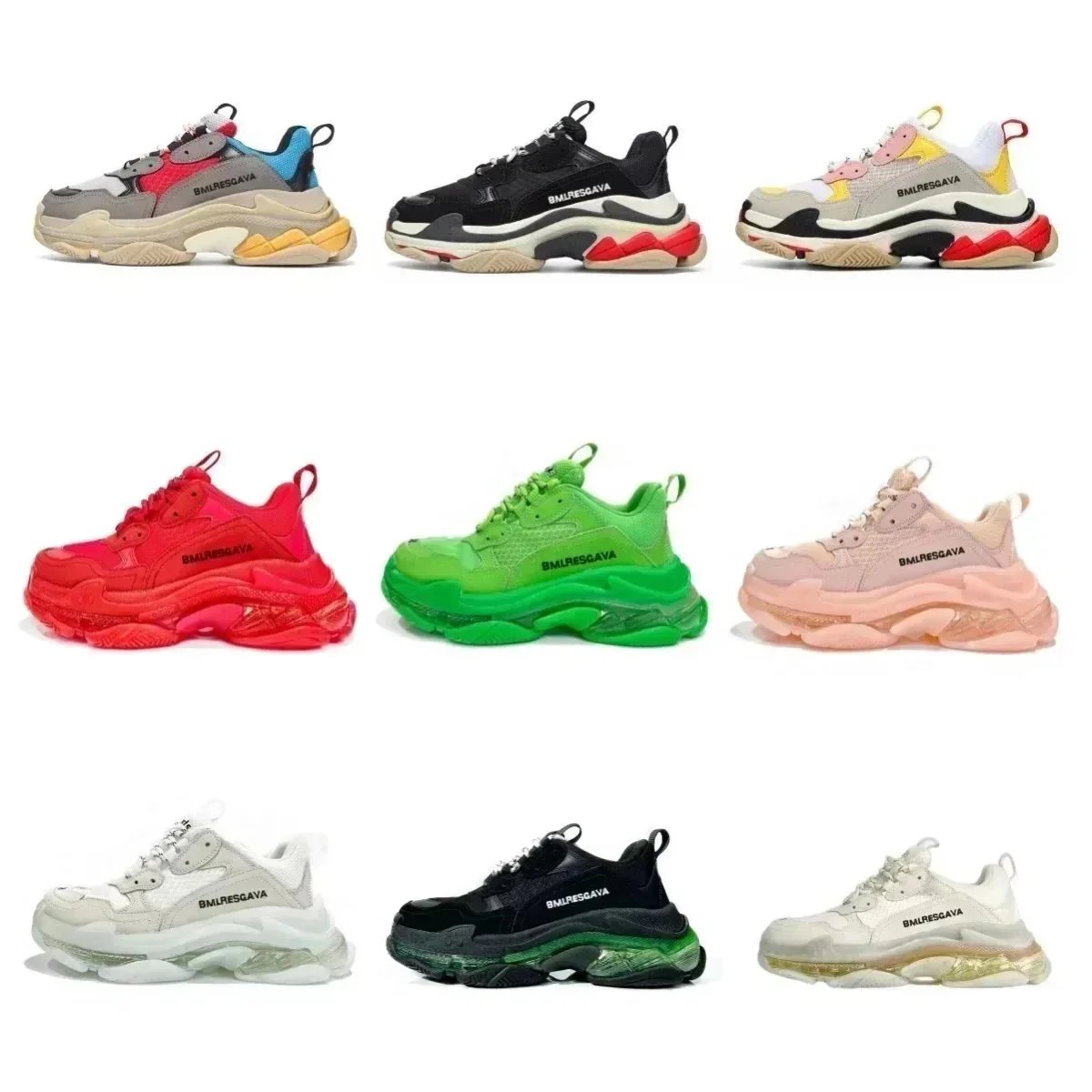 BMIRESGAVA Chunky Sneakers for Men and Women Fashion Trendy Thick Sole Shoes