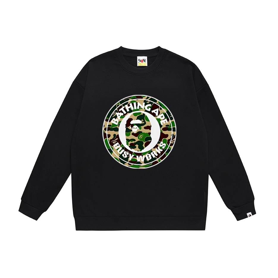 BAPE Camo Logo Crewneck Sweatshirt Black