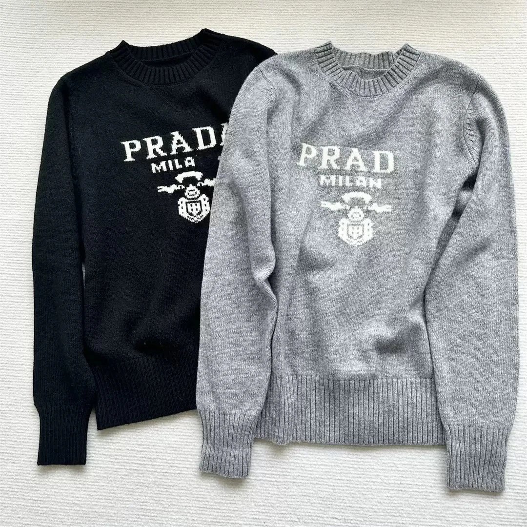 Prada Milan Knit Sweater Men Women Fashion Logo Crewneck Sweater