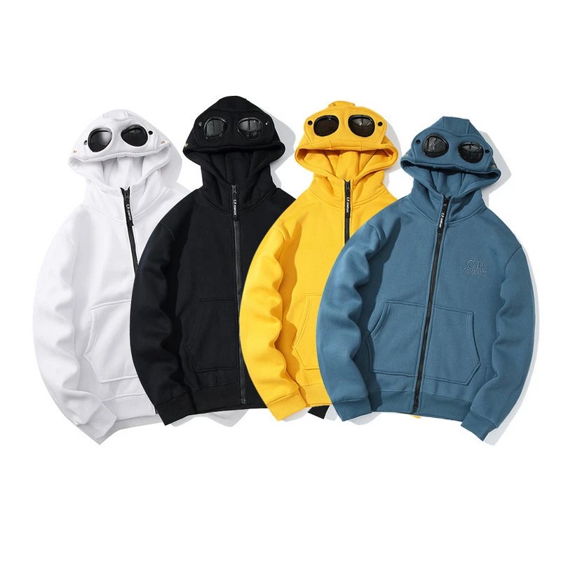C.P. Company Goggle Hoodie Zip-Up Sweatshirt Men's Fashion Streetwear