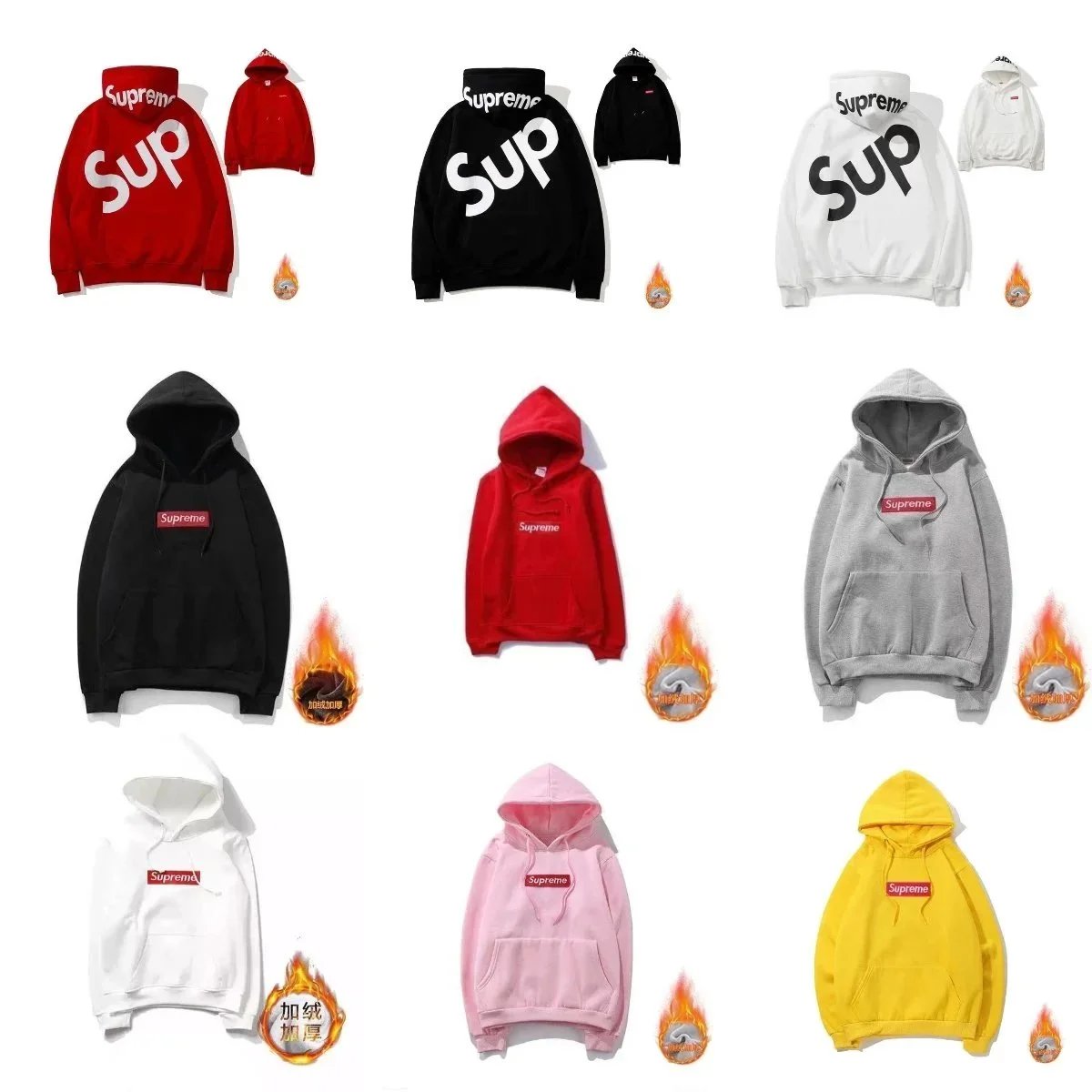 Supreme Hoodie Sweatshirt Men Women Oversized Logo Print Pullover Hooded Jacket