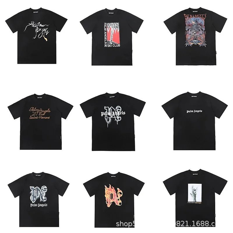 Palm Angels Black T-Shirt Collection for Men and Women