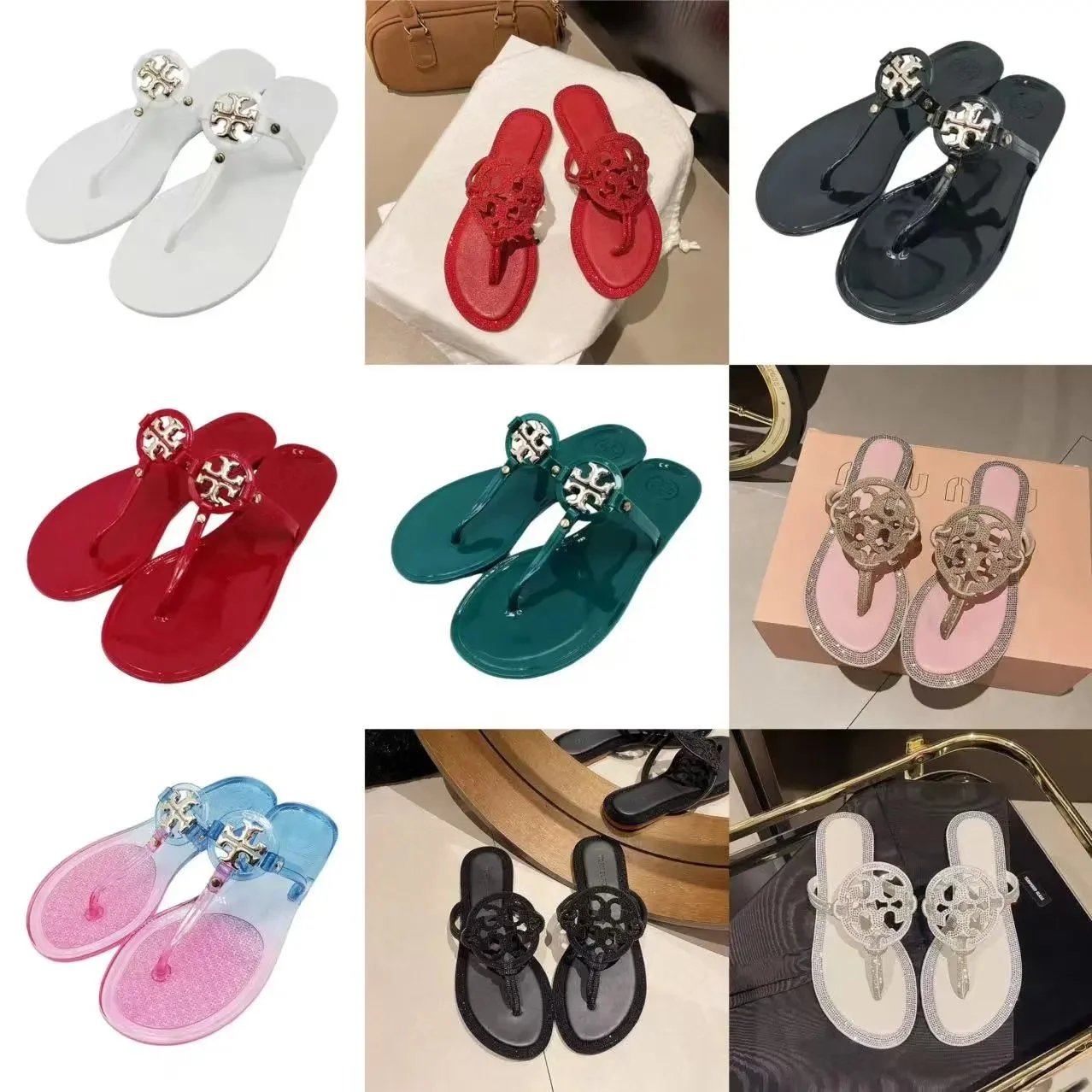 Tory Burch Logo T-Strap Jelly Sandals for Women