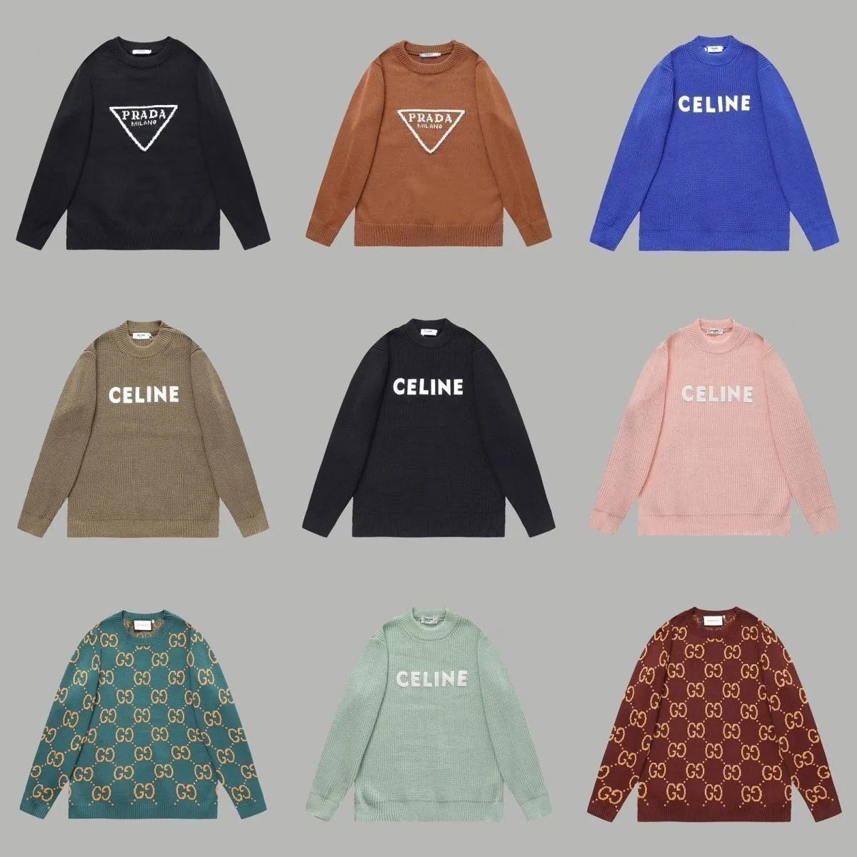 Luxury Brand Logo Knit Sweaters for Men and Women