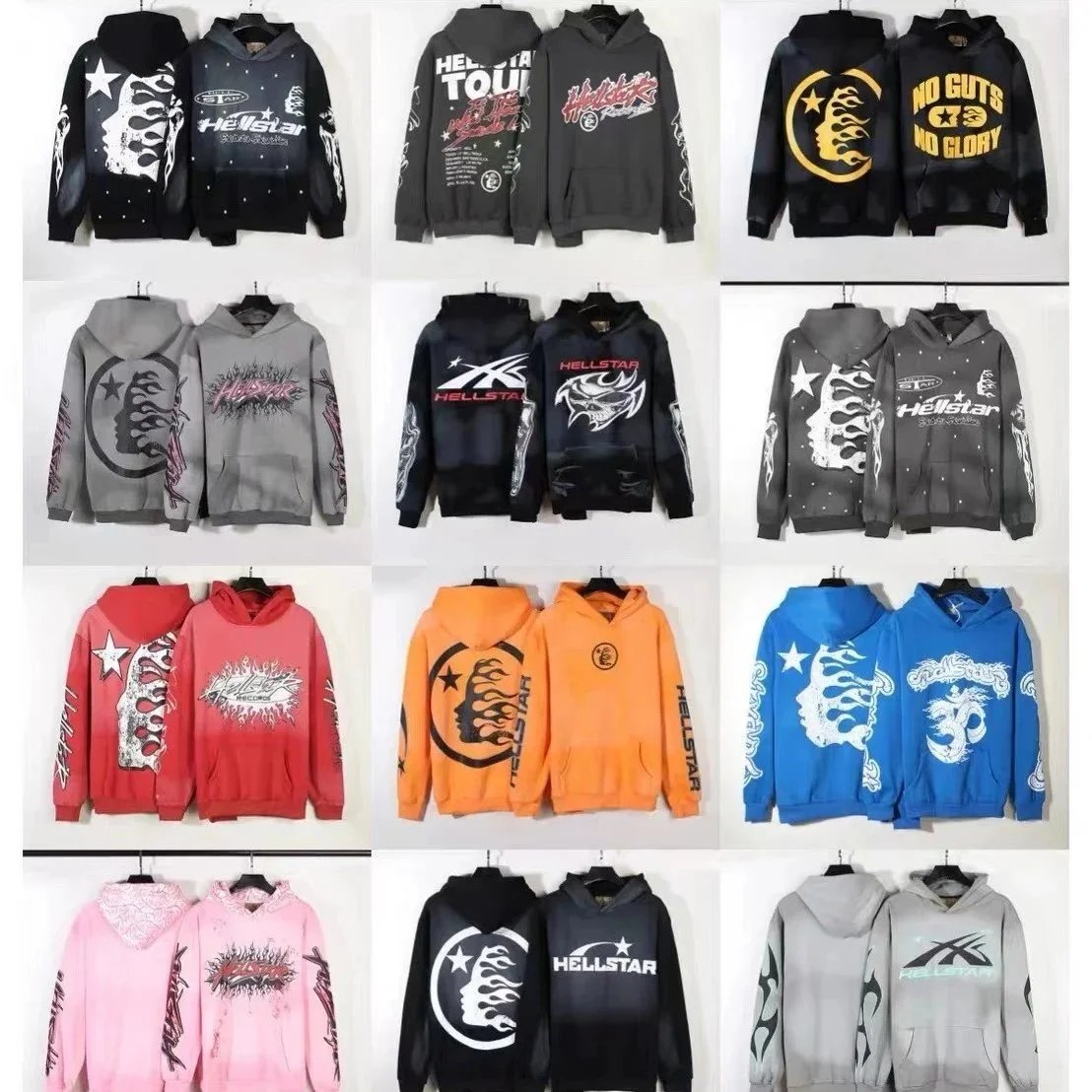 Hellstar Hoodie Sweatshirt Men Women Streetwear Graphic Print Pullover Hooded Jacket