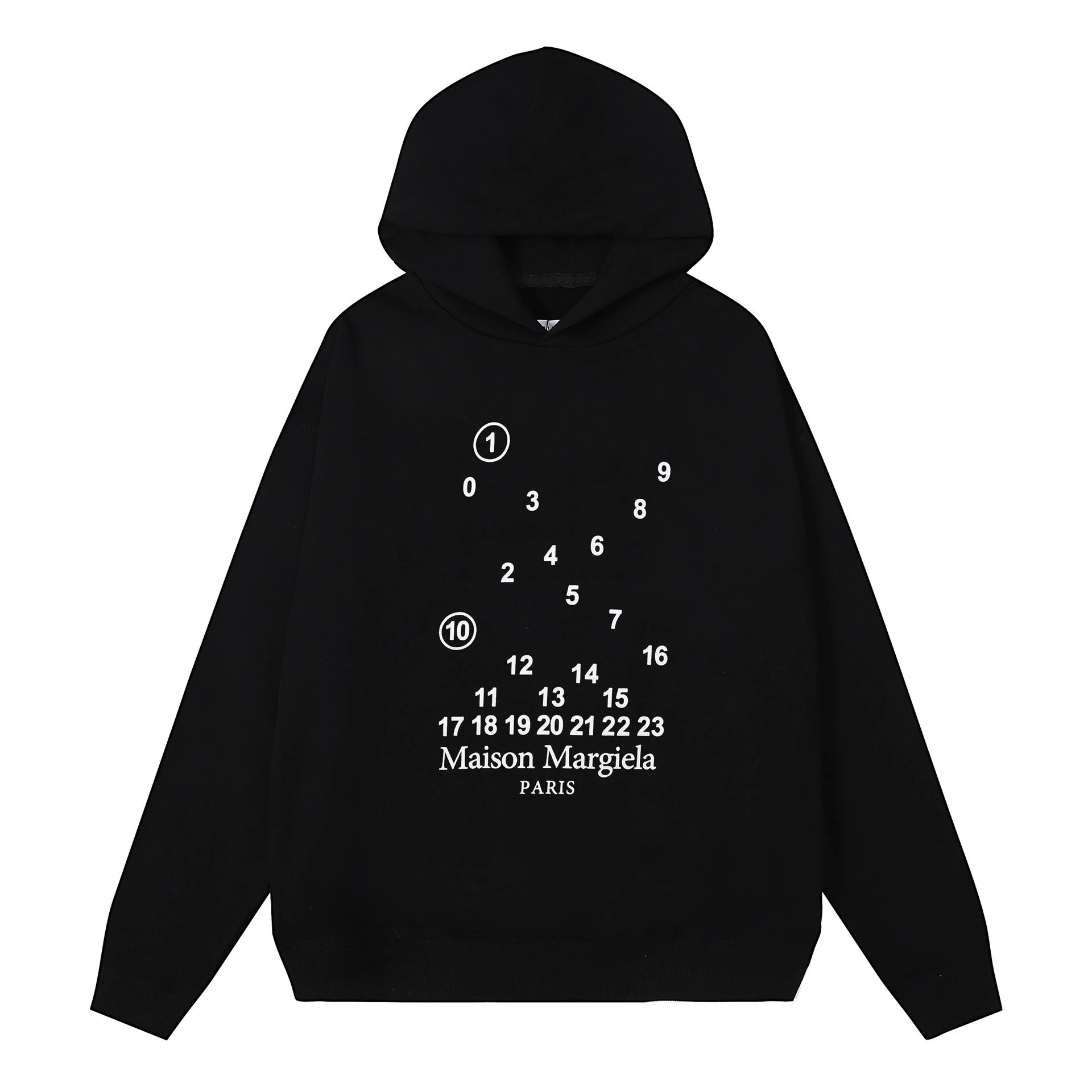 Maison Margiela Black Hoodie with Number Print