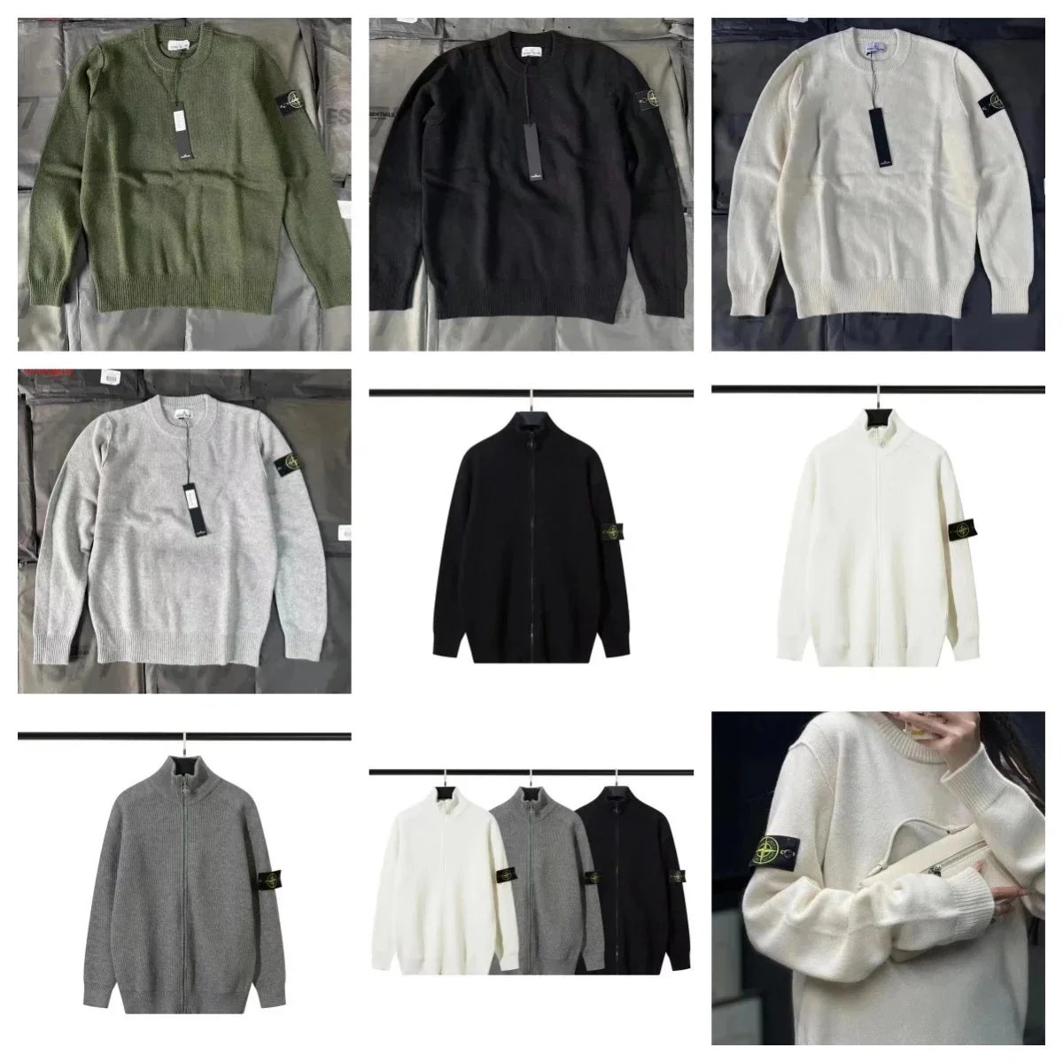 Stone Island Knit Sweaters with Logo Patch - Men's & Women's