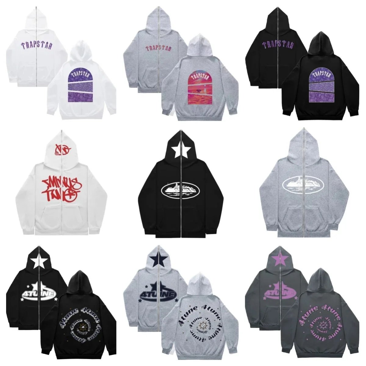 Trapstar Hoodies Zip-Up Sweatshirts for Men Women Streetwear Fashion