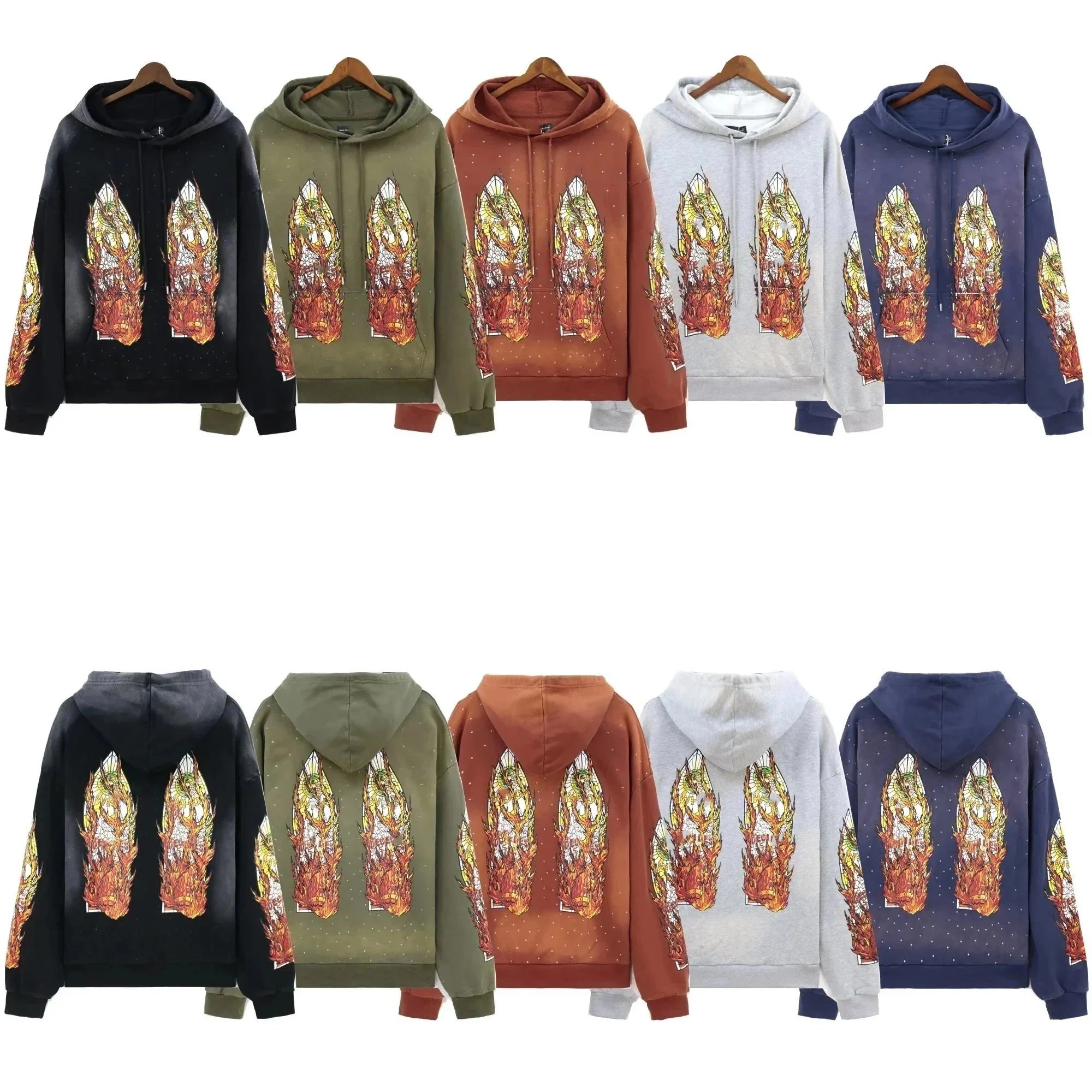 Flame Art Print Hoodie Unisex Sweatshirt with Graphic Design