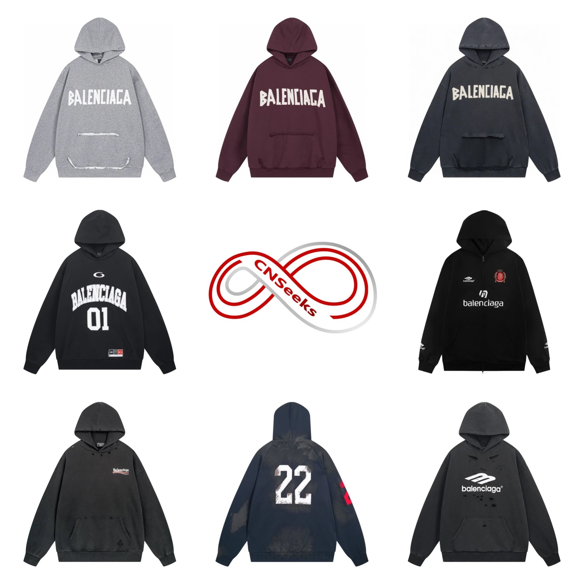 Balenciaga Hoodies Sweatshirts Men Women Oversized Logo Streetwear