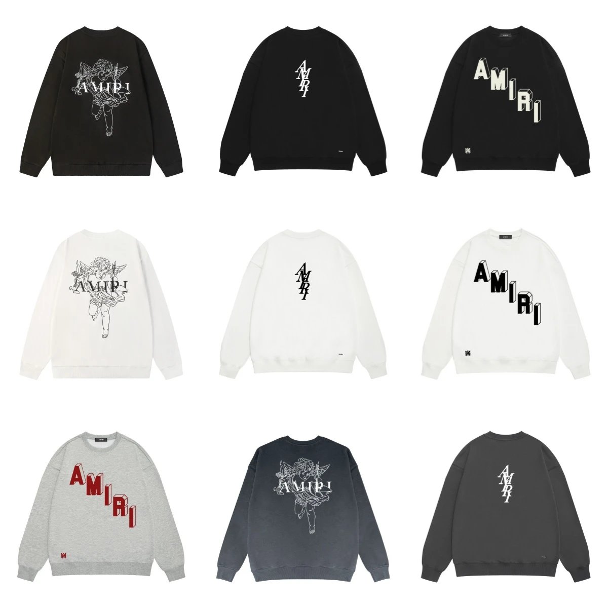AMIRI Logo Print Crewneck Sweatshirt for Men and Women