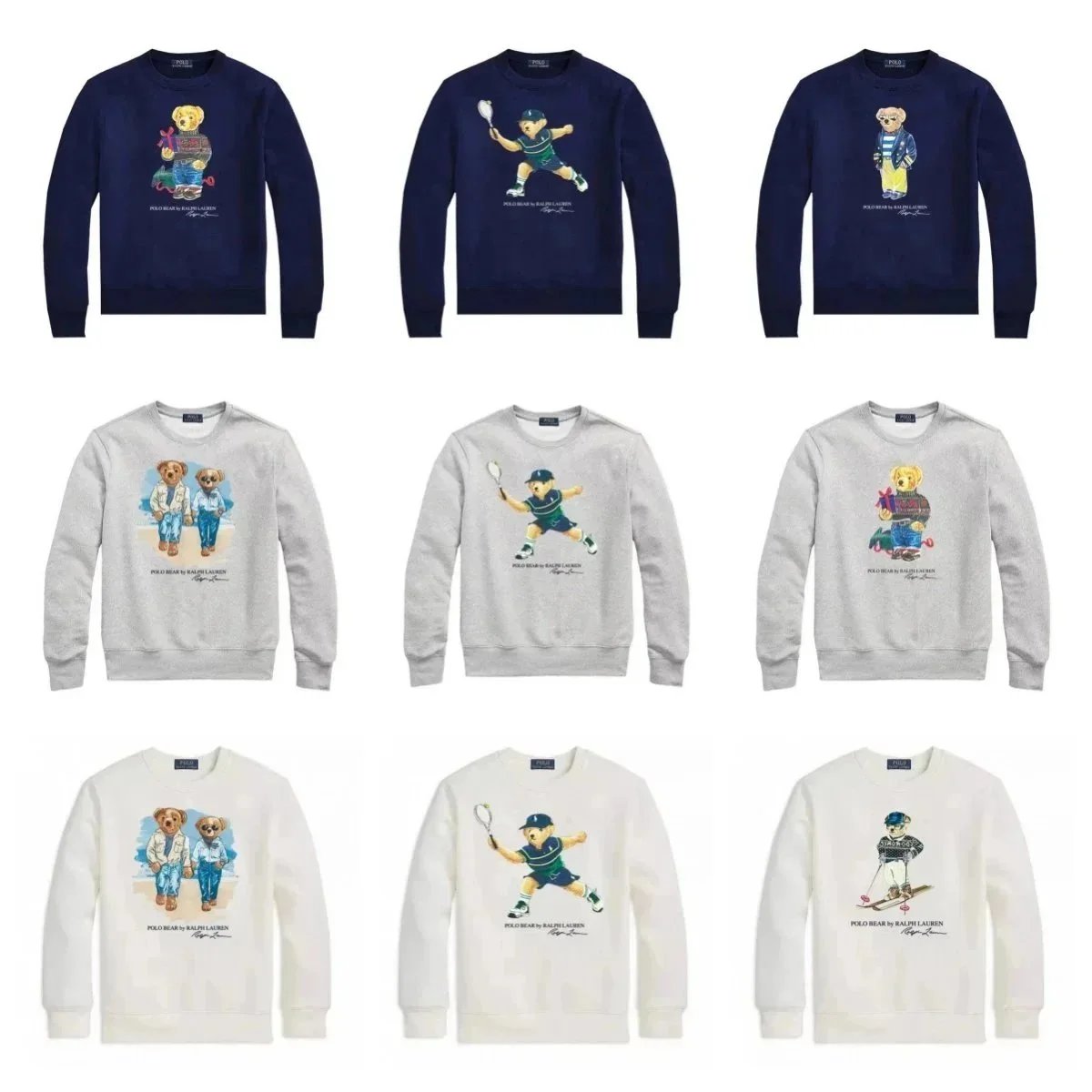 Polo Bear Sweatshirts for Men and Women - Classic Navy, Gray, White