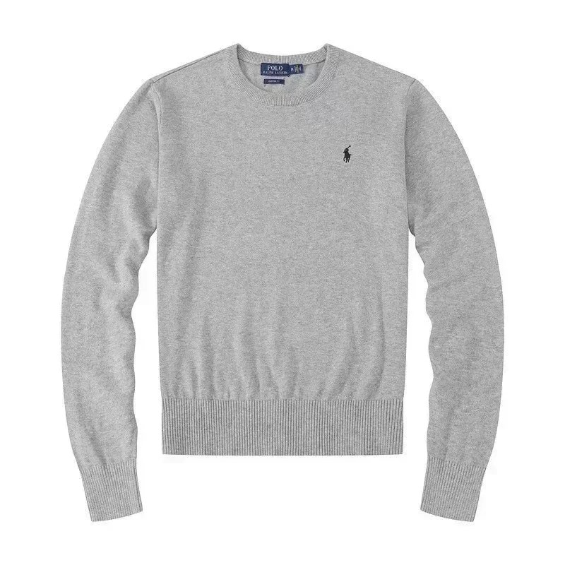 Men's Gray Crewneck Sweater with Pony Logo