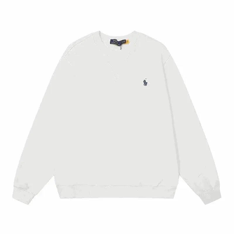 White Crewneck Sweatshirt with Pony Logo
