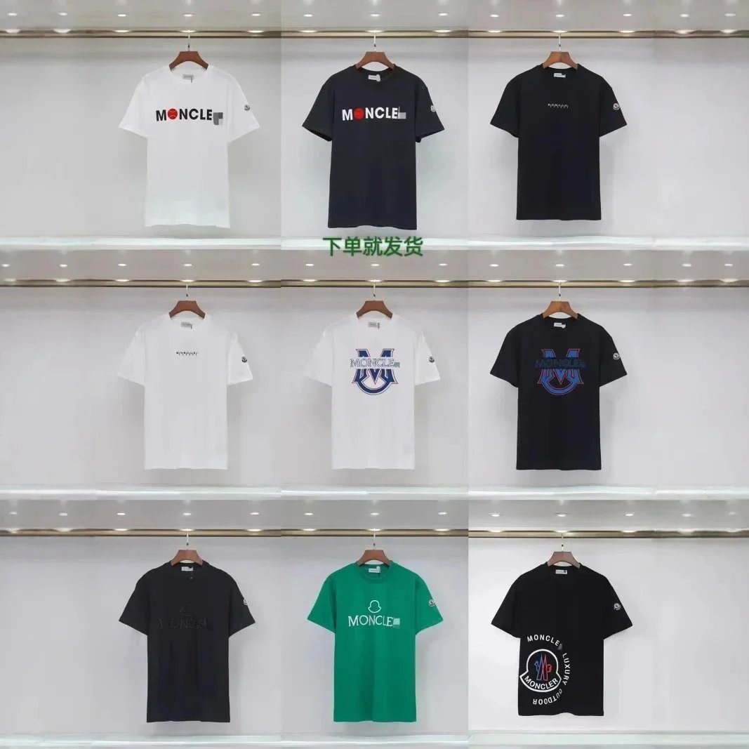 MONCLE Logo Print T-Shirt Men's Casual Short Sleeve Tee