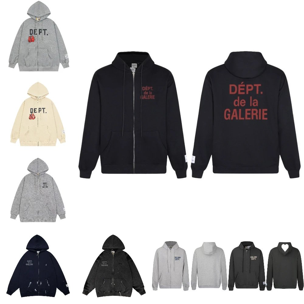 DEPT. de la GALERIE Zip Hoodie Men's Streetwear Fashion Sweatshirt
