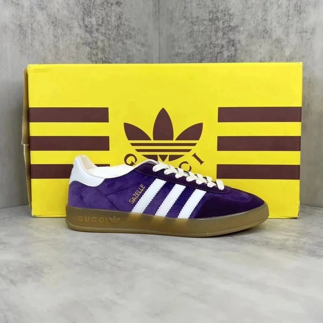Gucci x Adidas Gazelle Purple Suede Sneakers