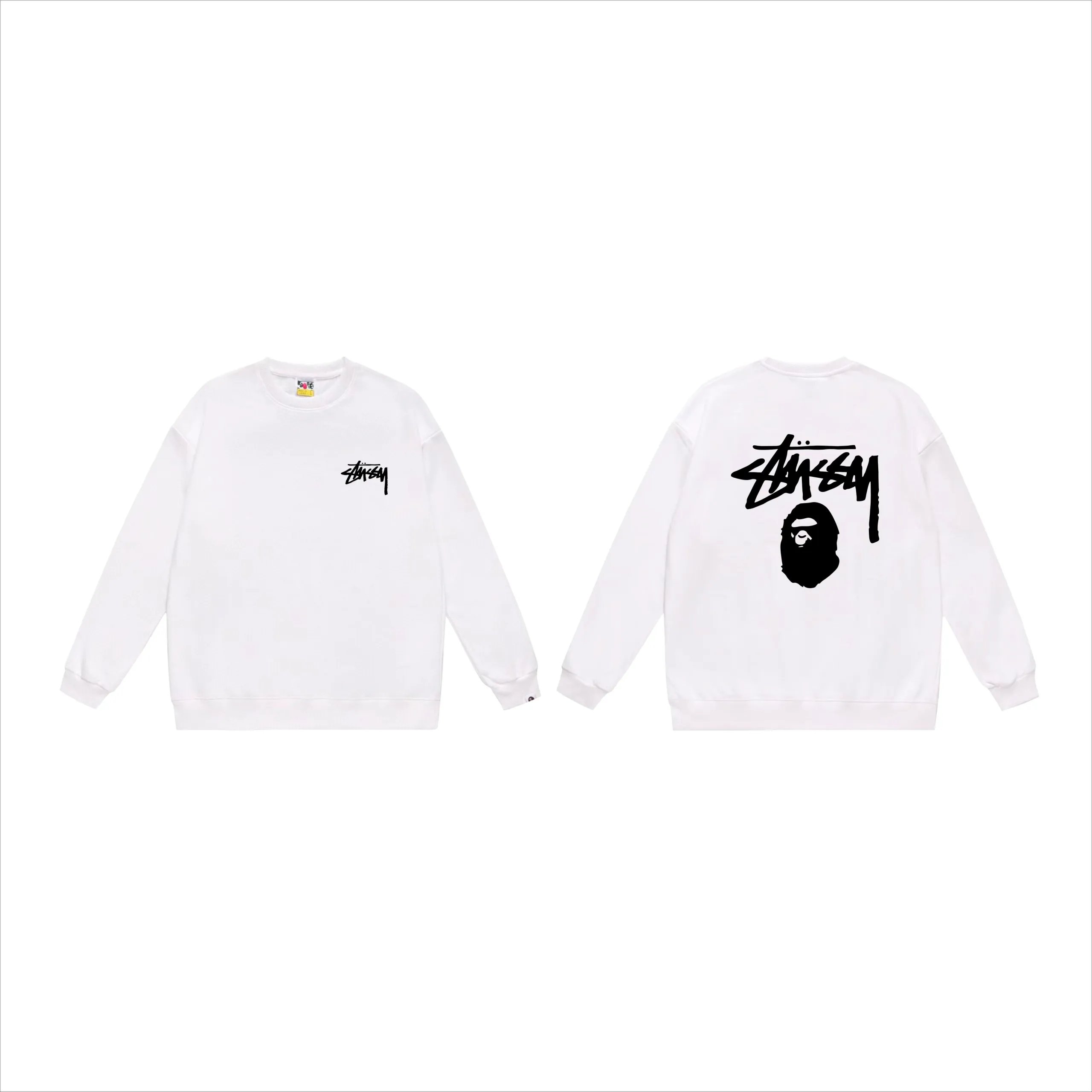 Stussy x A Bathing Ape White Crewneck Sweatshirt