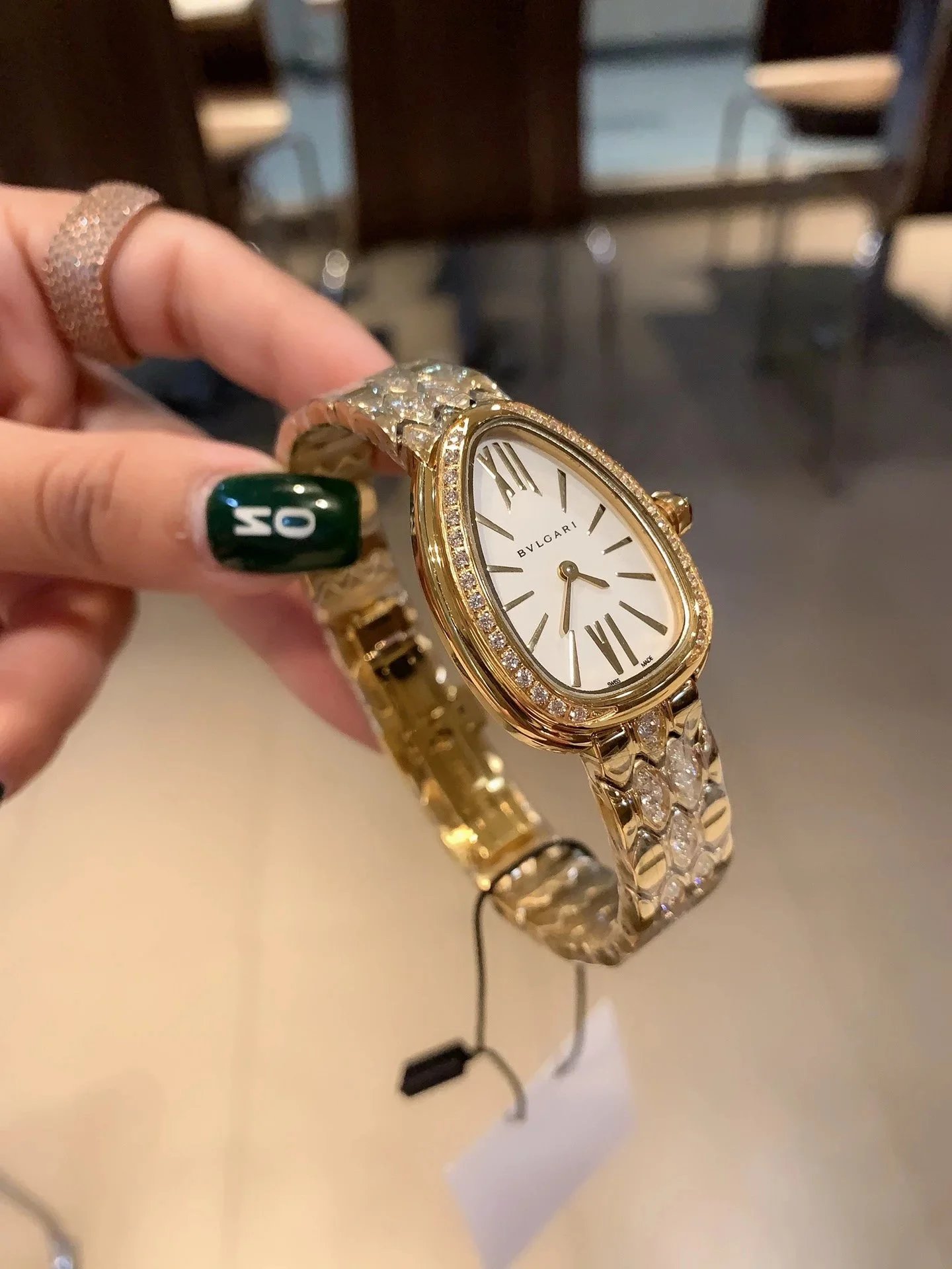 Bulgari Serpenti Watch with Diamond Accents Gold Bracelet