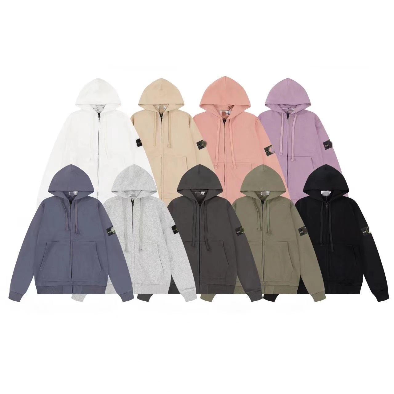 FDC Unisex Zip-Up Hoodie Sweatshirt Casual Streetwear Hooded Jacket