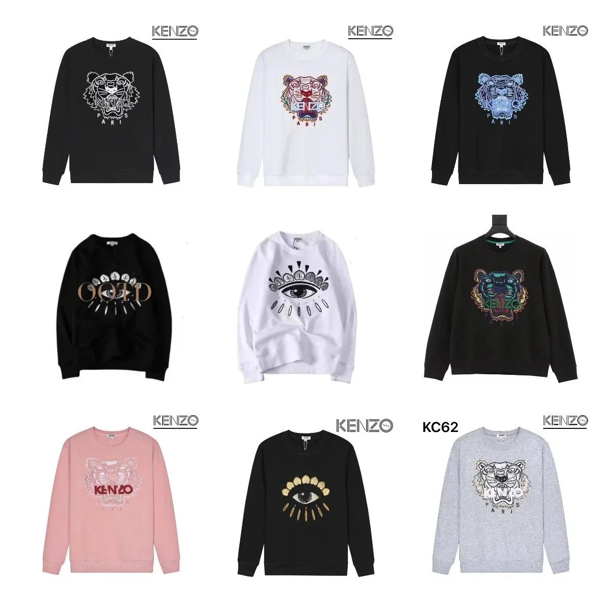KENZO Tiger Eye Print Sweatshirts for Men and Women