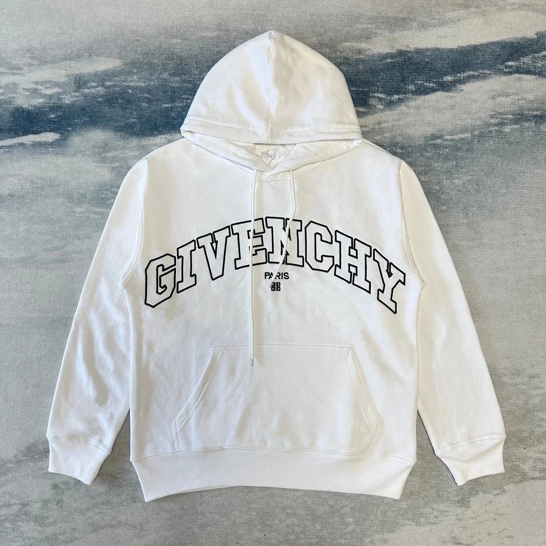 Givenchy White Logo Hoodie Paris Streetwear Sweatshirt
