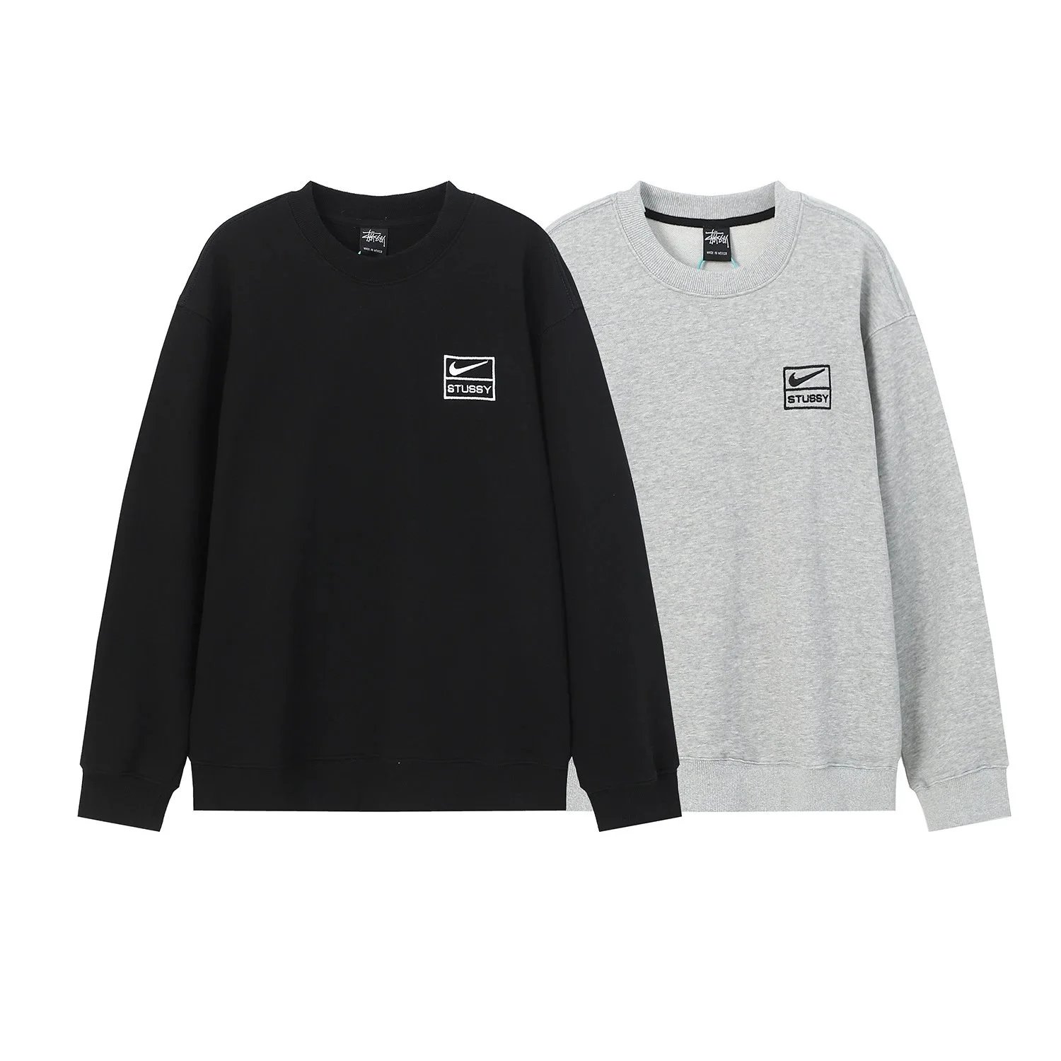 Stussy x Nike Collaborative Crewneck Sweatshirt Black and Grey